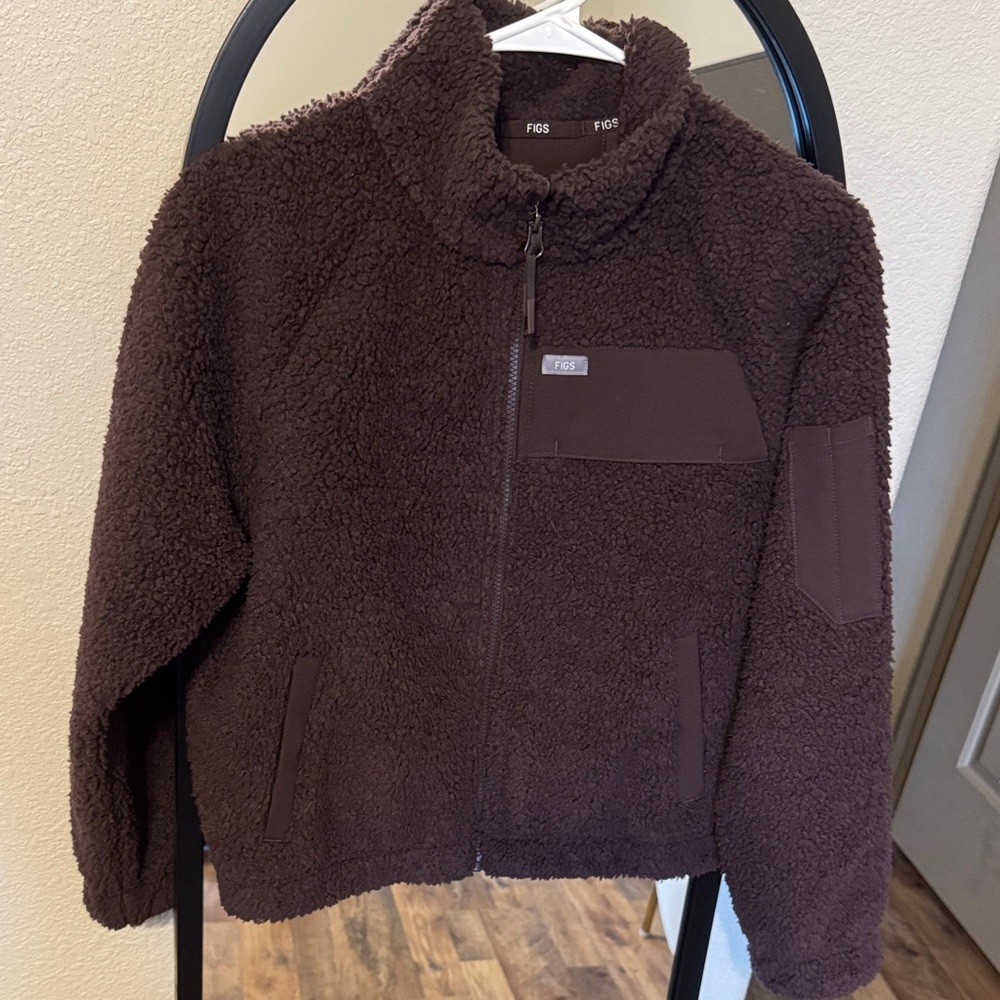 Espresso on-shift high pile bomber jacket